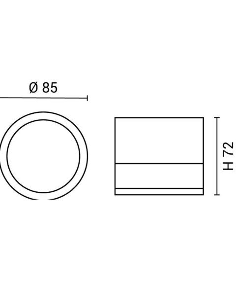 LED COB 12W SURFACE DOWNLIGHT ROUND BLACK AC85-265V 100LM/W 4000K