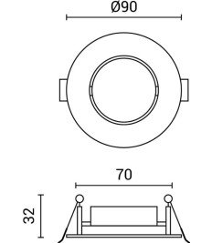 LED DOWNLIGHT 3W-5W-7W BUILT-IN ROUND AC220-240V CCT-SELECTABLE POWER-SELECTABLE WHITE