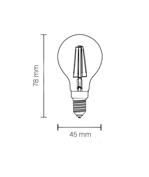 LED BULB G45 4W 400LM E14 175-265V 4500K FILAMENT