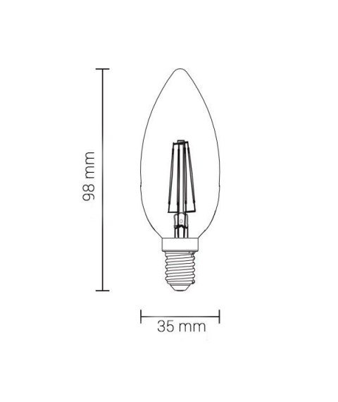 LED CANDLE C35 4W 400LM E14 175-265V 2700K FILAMENT