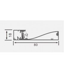 ALUMINIUM PROFILE FOR FLOOR BLACK COLOUR L=2M