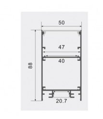 ALUMINIUM PROFILE LED STRIP BLACK BODY/WHITE COVER L=2M