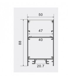 ALUMINIUM PROFILE LED STRIP WHITE BODY/WHITE COVER L=2M