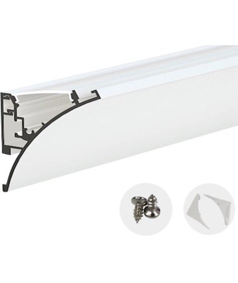 SURAFACE MOUNT ALUMINIUM PROFILE FOR LED STRIP SILVER BODY/WHITE COVER L=2m