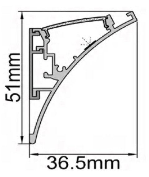 SURAFACE MOUNT ALUMINIUM PROFILE FOR LED STRIP SILVER BODY/WHITE COVER L=2m