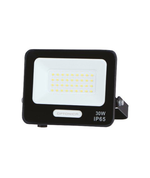 LED SMD FLOODLIGHT BLACK 30W 90lm/W AC180-265V 120° IP65 6000K - 15cm CABLE