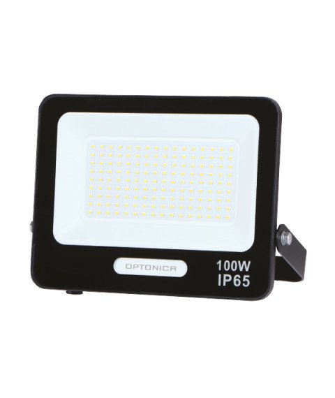 LED SMD FLOODLIGHT BLACK 100W 90lm/W AC180-265V 120° IP65 6000K - 15cm CABLE