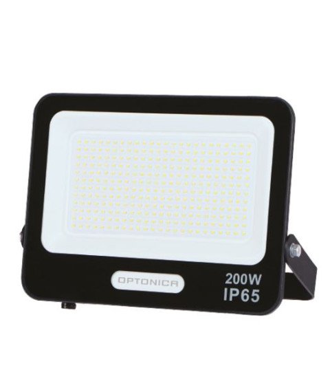 LED SMD FLOODLIGHT BLACK 200W 90lm/W AC180-265V 120° IP65 6000K - 30cm CABLE