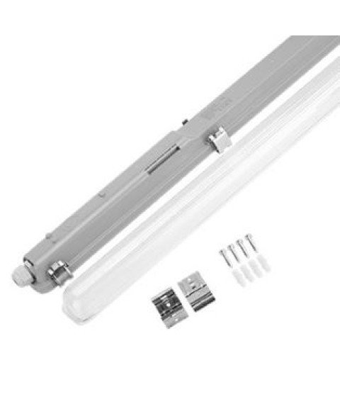 FIXTURE FOR ONE SIDE POWER LED TUBE T8 1*60CM IP65 WITH SS CLIPS