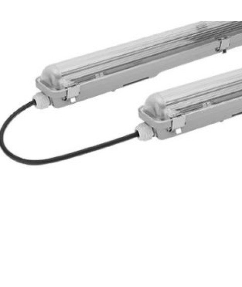 FIXTURE FOR ONE SIDE POWER LED TUBE T8 1*60CM IP65 WITH SS CLIPS