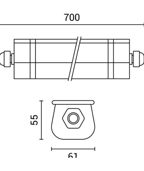 LED TRI-PROOF FIXTURE 20W 60CM IP65 2400LM 4000K IK08 - LINKABLE