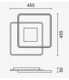 LED CEILING LAMP 60W/4800LM WH+BK 3000-6000K DIMMABLE + Remote Control