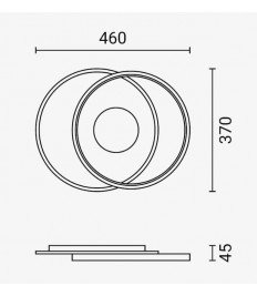 LED CEILING LAMP 54W/4120LM WH+BK 3000-6000K DIMMABLE + Remote Control