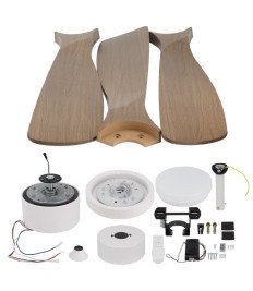 LED FAN CEILING 18W/3CCT 1440LM 100-240V WHITE+WOOD - REMOTE CONTROL