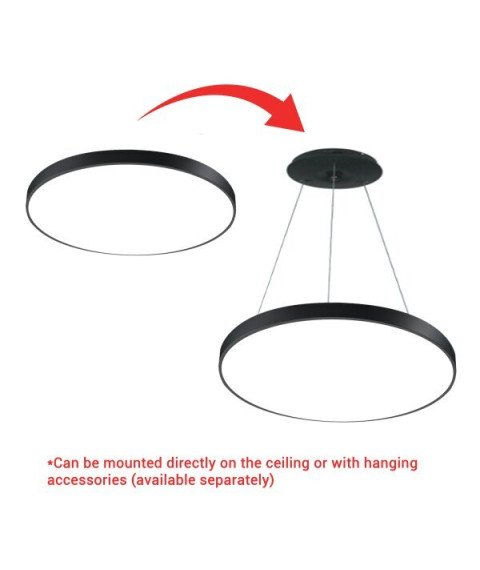 LED CEILING LIGHT ROUND 5630SMD 54W AC175-260V 4050LM 4500K - BLACK