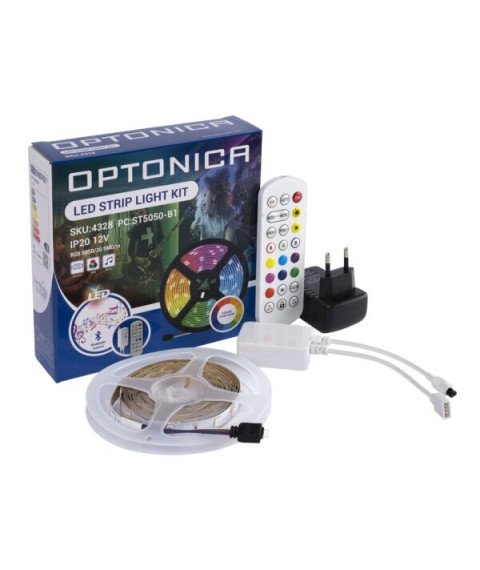 LED STRIP SET ADAPTER + BLUETOOTH MUSIC + REMOTE DC12V 5050 30 LEDS RGB IP20