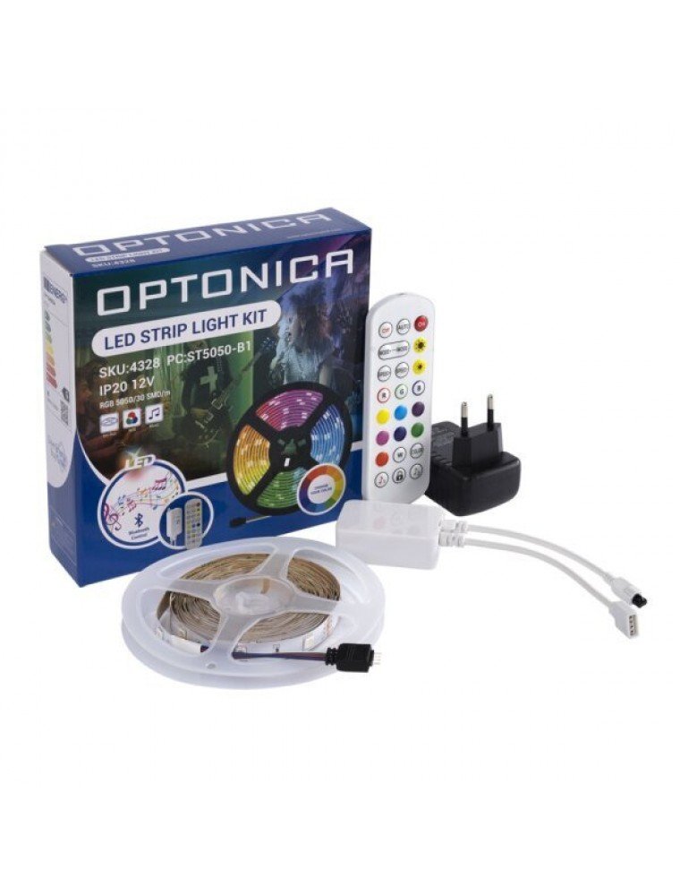 LED STRIP SET ADAPTER + BLUETOOTH MUSIC + REMOTE DC12V 5050 30 LEDS RGB
