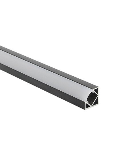ALUMINIUM PROFILE FOR LED STRIP BLACK BODY/WHITE COVER L=2m