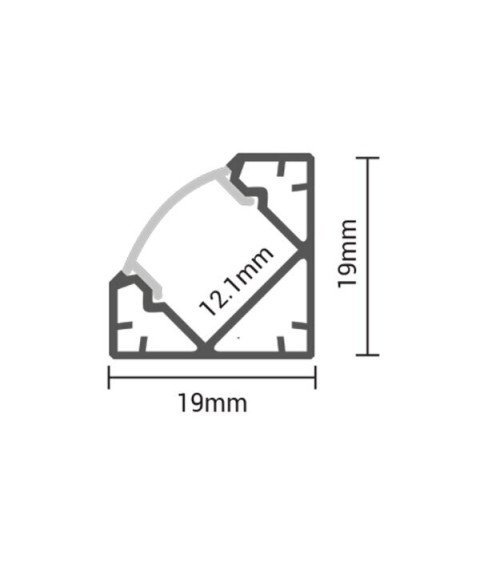 ALUMINIUM PROFILE FOR LED STRIP BLACK + BLACK COVER L=2m