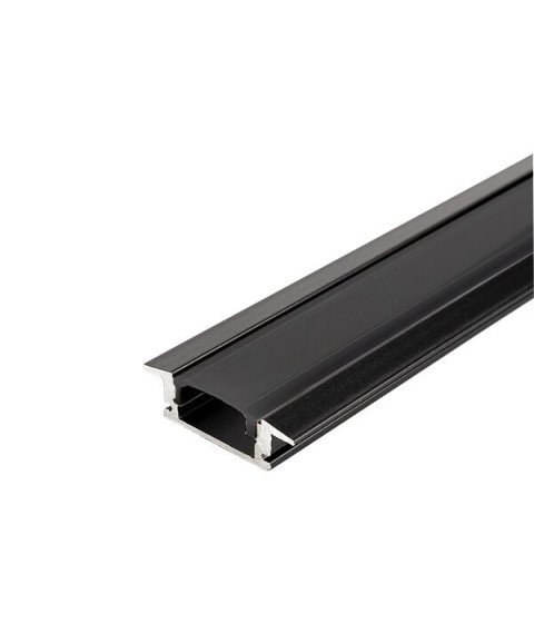 ALUMINIUM PROFILE FOR LED STRIP BLACK BODY + BLACK COVER L=2m