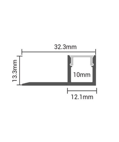 ALUMINIUM PROFILE FOR LED STRIP GRAY L=2m ALUMINIUM PROFILE FOR LED STRIP GRAY L=2m