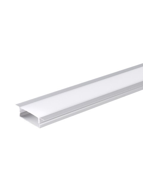 ALUMINIUM PROFILE FOR LED STRIP SILVER BODY/WHITE COVER L=2m 41x10mm
