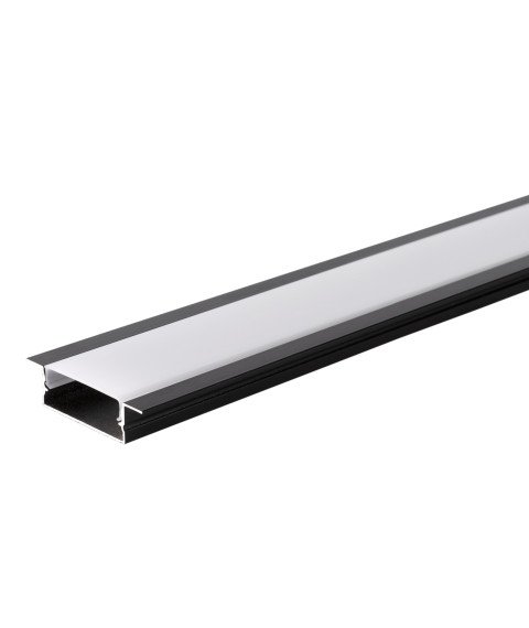ALUMINIUM PROFILE FOR LED STRIP BLACK BODY/WHITE COVER L=2m 41x10mm ALUMINIUM PROFILE FOR LED STRIP BLACK BODY/WHITE COVER L=2m 41x10mm