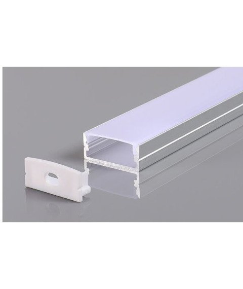 ALUMINIUM PROFILE FOR LED STRIP GRAY L=2m 23.5x10x21.5mm