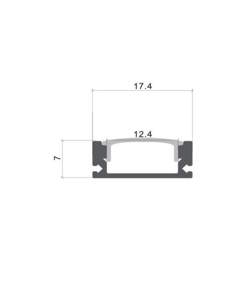 ALUMINIUM PROFILE FOR LED STRIP BLACK BODY + BLACK COVER L=2m