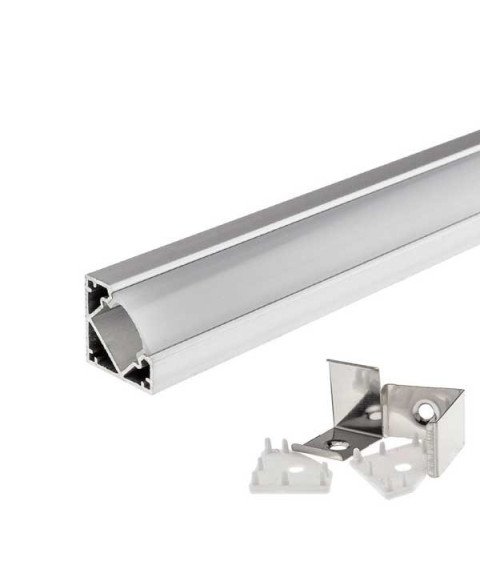 ALUMINIUM PROFILE FOR LED STRIP GRAY 18 mm - ANGLE L=1m