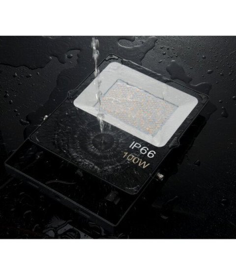 LED SMD FLOODLIGHT 100W AC200-277V IP66 100LM/W PF>0.9 CCT-CHANGING WITH BREATH PLUG