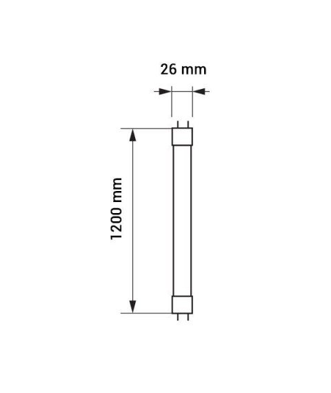 LED TUBE T8 120 CM, 18W/220V, SMD 2835, MAT 2800K - ONE SIDE POWER