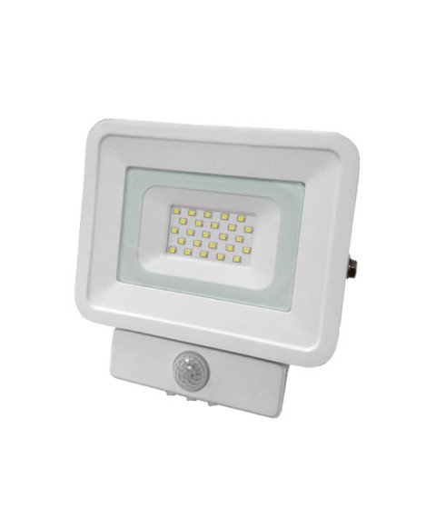 LED SMD FLOODLIGHT WHITE 20W AC170-265V 100° IP65 2800K - WITH SENSOR