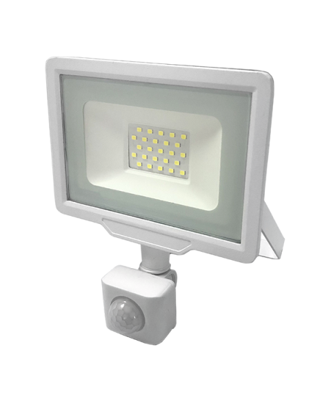 LED SMD FLOODLIGHT WHITE 30W 2400LM AC220-265V 120° IP65 2700K - WITH SENSOR