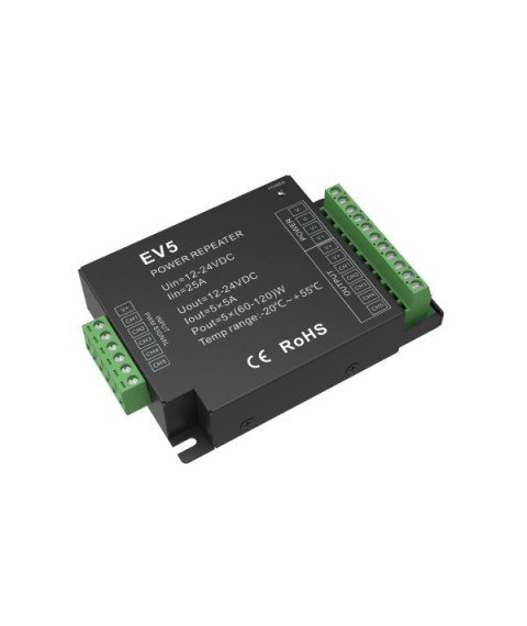 POWER REPEATER 12-24VDC 5A*CH, MAX 25A 300W/600W(12V/24V)