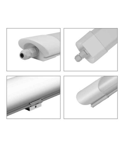 45W LED LIGHT FITTING 155CM 3800LM 4000K - FLICKER FREE WITH FAST M12 CABLE GLAND