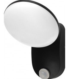 LED Wall Lamp Aluminium 12W BLACK BODY IP54 + PIR SENSOR 3000K