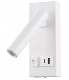 LED CABINET LIGHT 2W IP20 WITH ON/OFF-SWITCH + USB WHITE 4200K