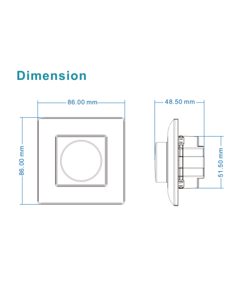 SD-KS- White - Rotary Panel AC Triac RF Dimmer S1-K led strip lights