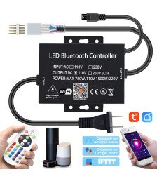 AC110/220V TuYa WiFi RGB Controller, Works With IR Remote, Smartphone, Alexa, Google assistant