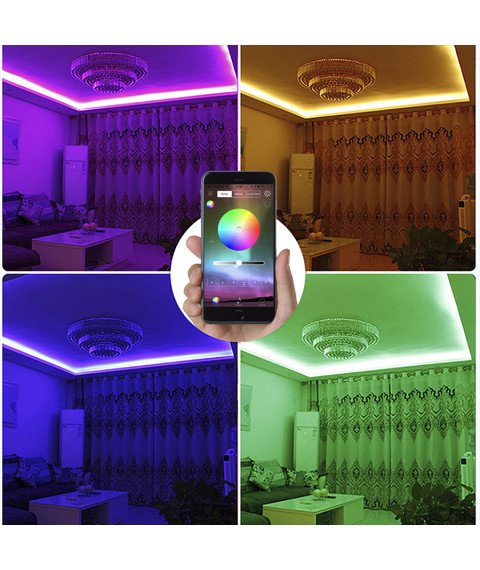 AC110/220V TuYa WiFi RGB Controller, Works With IR Remote, Smartphone, Alexa, Google assistant