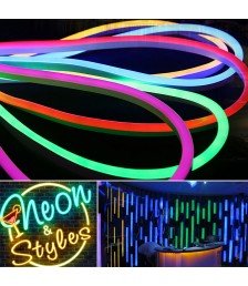 AC110V/220V High-Grade Single Color RGB Color Changing LED Neon Flexible Tube Strip For Edge lighting Track lighting