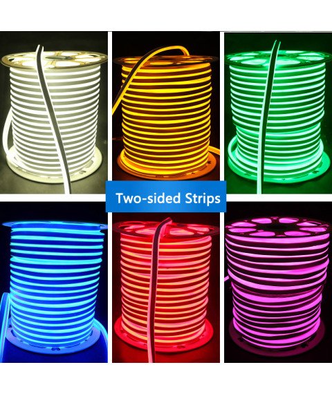 AC110V/220V High-Grade Single Color RGB Color Changing LED Neon Flexible Tube Strip For Edge lighting Track lighting