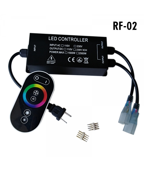 RGB Controller 220V High Power 1500/2500W, with wireless RF 24 keys Remote Controller