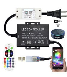 RGB Controller High Voltage Bluetooth Music With Amazon Alexa, Google Assistant, IFTTT, Google Nest WiFi AC Switch