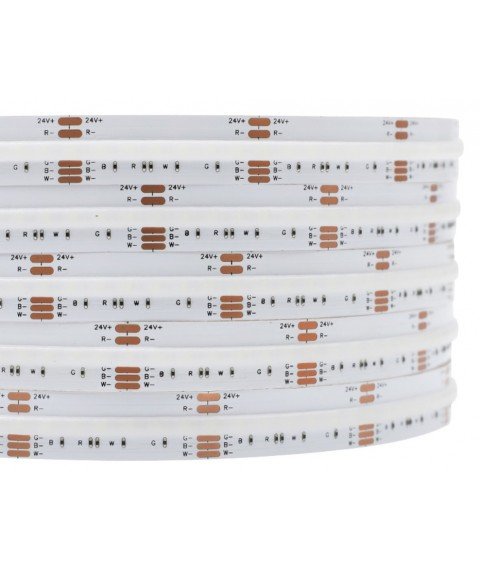 24V High Density RGB-WW COB LED Strip 840 LEDs / m IP68 