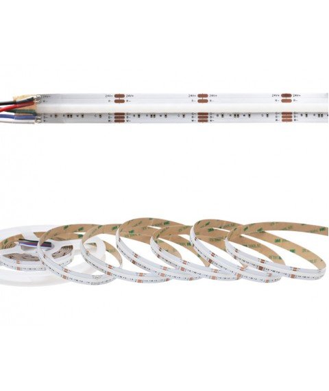 24V High Density RGB-WW COB LED Strip 840 LEDs / m IP68 