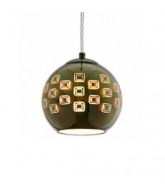 3D GLASS PENDANT - E27 MAX 40W CHROME SQUARES D200xH175mm