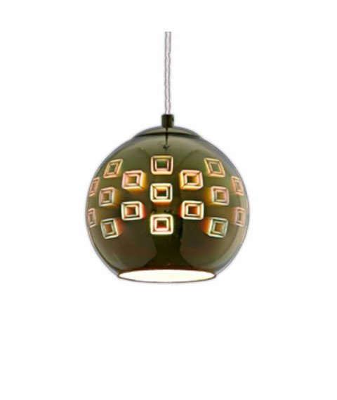 3D GLASS PENDANT - E27 MAX 40W CHROME SQUARES D200xH175mm 3D GLASS PENDANT - E27 MAX 40W CHROME SQUARES D200xH175mm