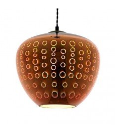 3D GLASS PENDANT -  COPPER CIRCLES D290xH250mm